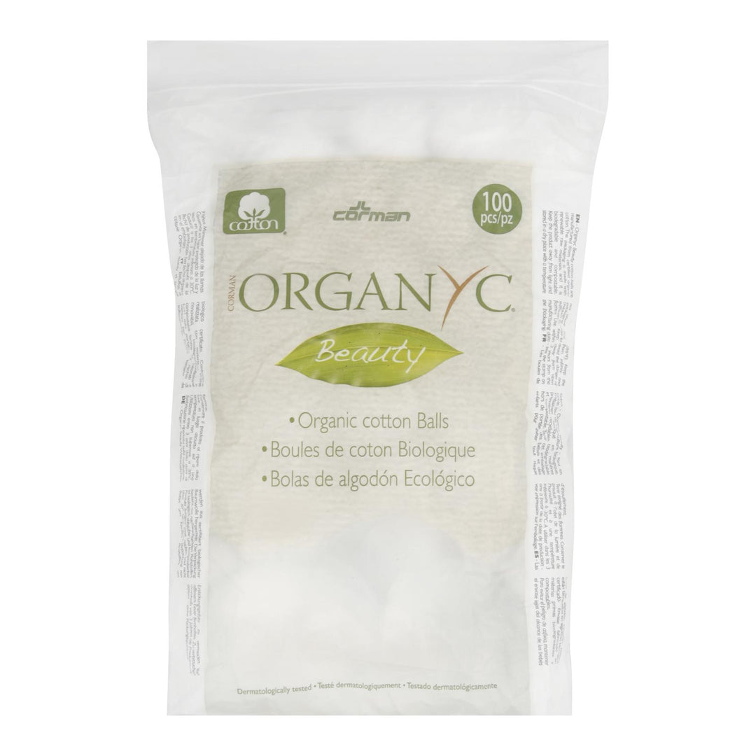 Organyc Cotton Balls - 100 Percent Organic Cotton - Beauty - 100 Count - Maras Green